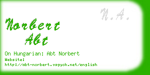 norbert abt business card